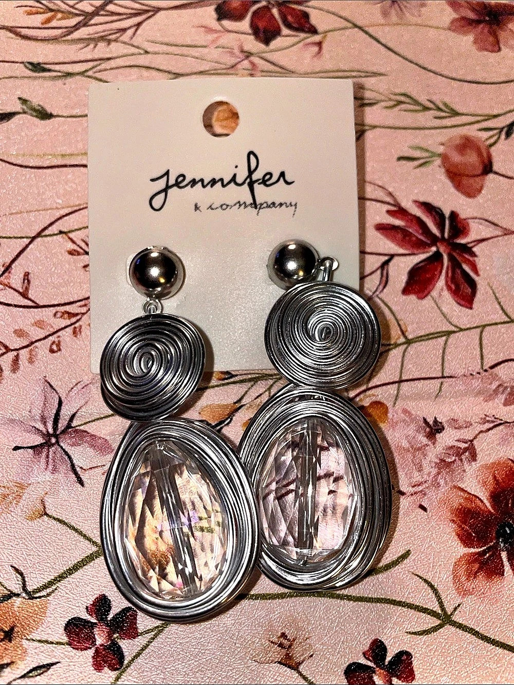 Jennifer & Company Silver-Tone Statement Drop Earrings NWT